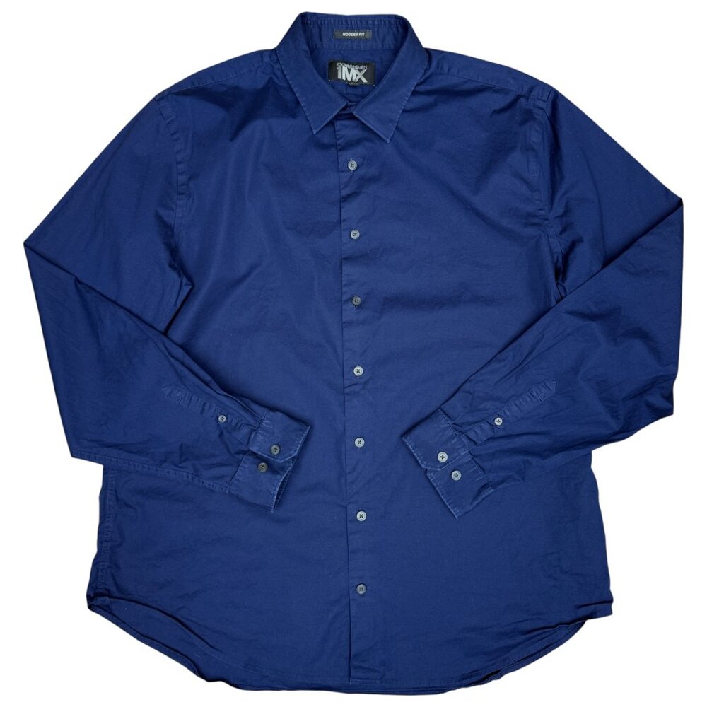 Men's EXPRESS 1MX Modern Fit Dress Shirt Navy | Size‎ XL